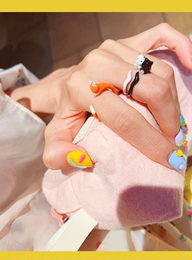 其他女滴油日韩可爱戒指