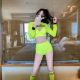 潮 dj女团b组嘻哈爵士舞荧光绿套装 新款 酒吧ds演出服夜场gogo服装