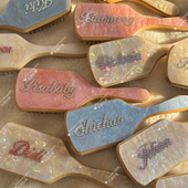 定制名字梳子气垫梳小众生日礼物按摩头部水钻气囊梳emijay同款