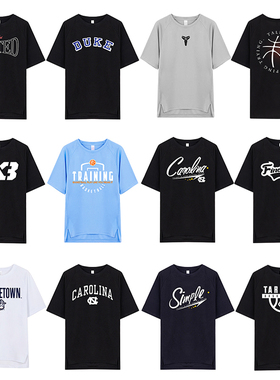 美式投篮训练服短袖运动T恤男3x3篮球速干衣健身跑步ncaa热身球衣