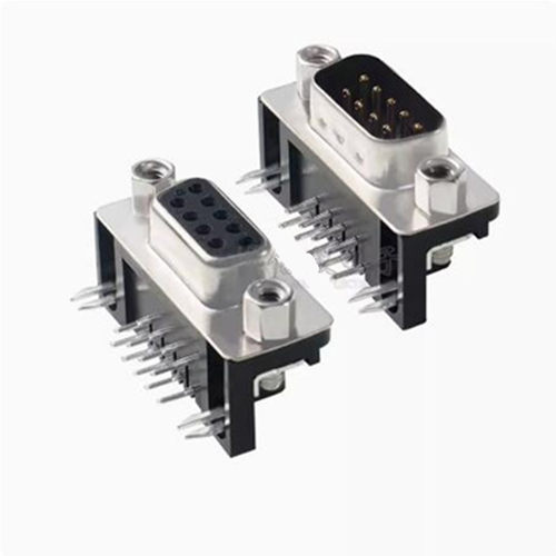 DR9 弯脚母头 公头 卧式插板 DR-9S 90度弯针/串口母座 RS232 DB9