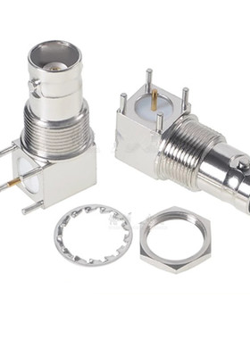 全铜 BNC-KWE 29.5MM 母座 50R 75R欧姆 阻抗BNC插座 弯脚90度