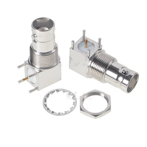 全铜 BNC-KWE 29.5MM 母座 50R 75R欧姆 阻抗BNC插座 弯脚90度
