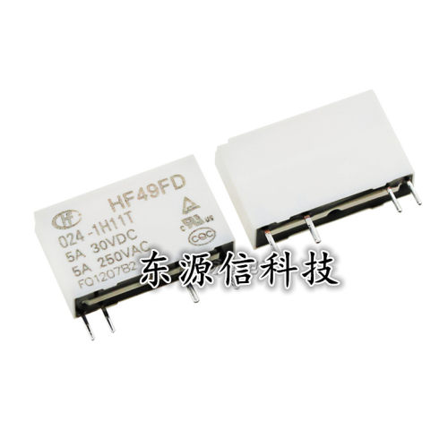 带T| HF49FD-024-1H11T 4脚5A JZC-49F-024-1H1T 宏发继电器