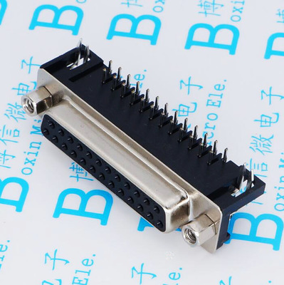 DB25 弯脚母座公头 焊板式DB25 DR25弯针 DB25公头 DB25公座 卧式