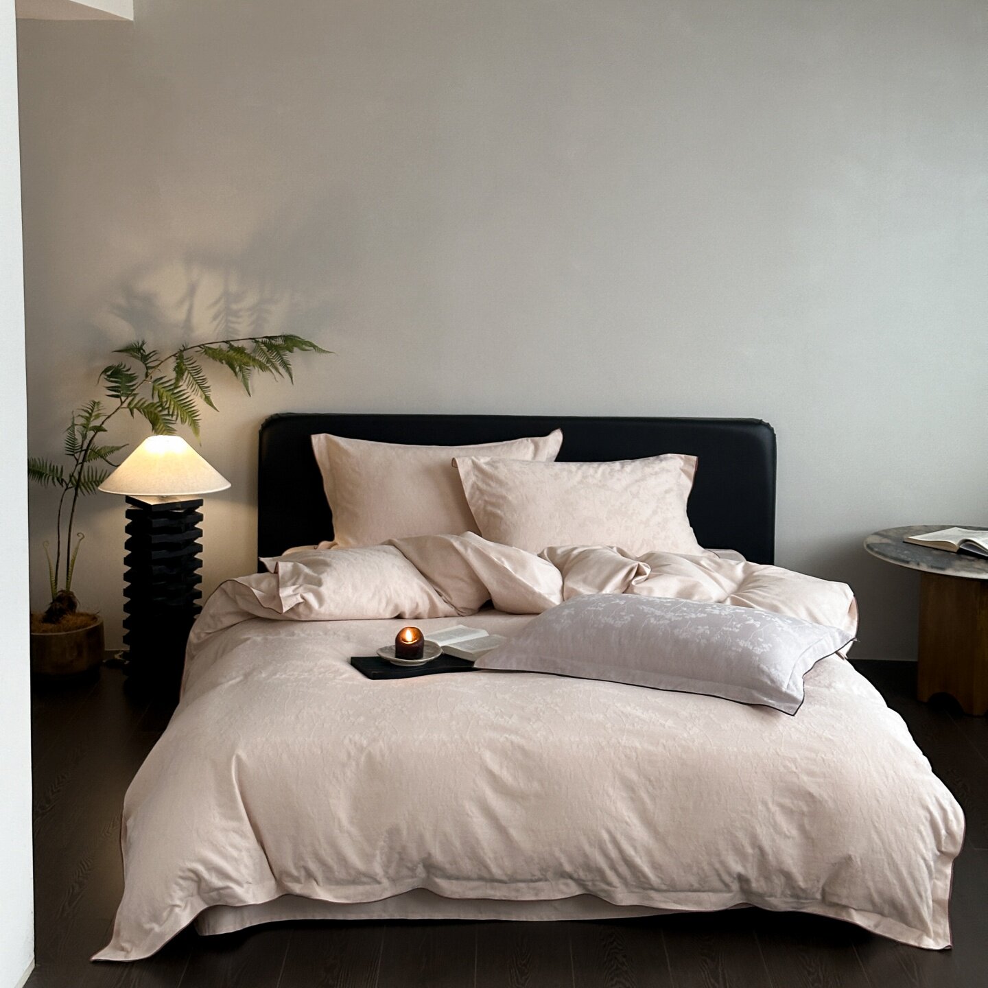 LOOPS LOVE轻奢高级120支长绒棉磨毛四件套提花被套床单床上用品