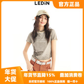 新款 乐町满印蝴蝶短袖 T恤女2024春季 上衣C2CNE1425