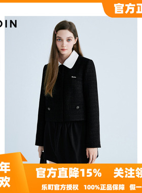 【商场同款】乐町2025秋季新款气质千金小香风黑白外套C1BBF1212