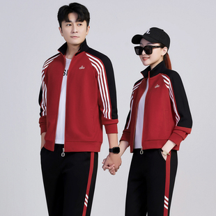 2026春秋季休闲运动服三件套男潮流团队情侣装时尚女士卫衣跑步服