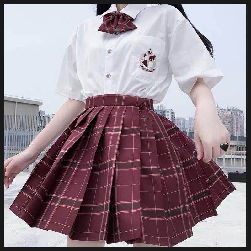 JK制服 沙华正版原创jk制服裙日系学院风格子短裙百褶裙半身裙