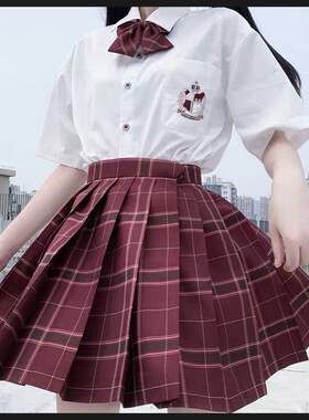 JK制服 沙华正版原创jk制服裙日系学院风格子短裙百褶裙半身裙