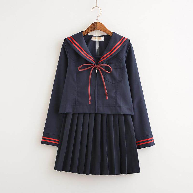 日系正统软妹裙水手服关西襟JK制服学院风学生校服班服百褶裙套装