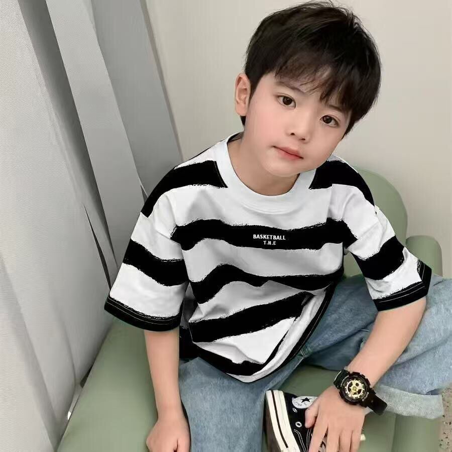 男童夏装短袖T恤2026新款儿童夏季短袖休闲上衣中大童薄款运动潮t