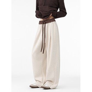 高质量大码300斤复古慵懒风时髦潮流抽绳阔腿裤男女装美式显瘦潮2