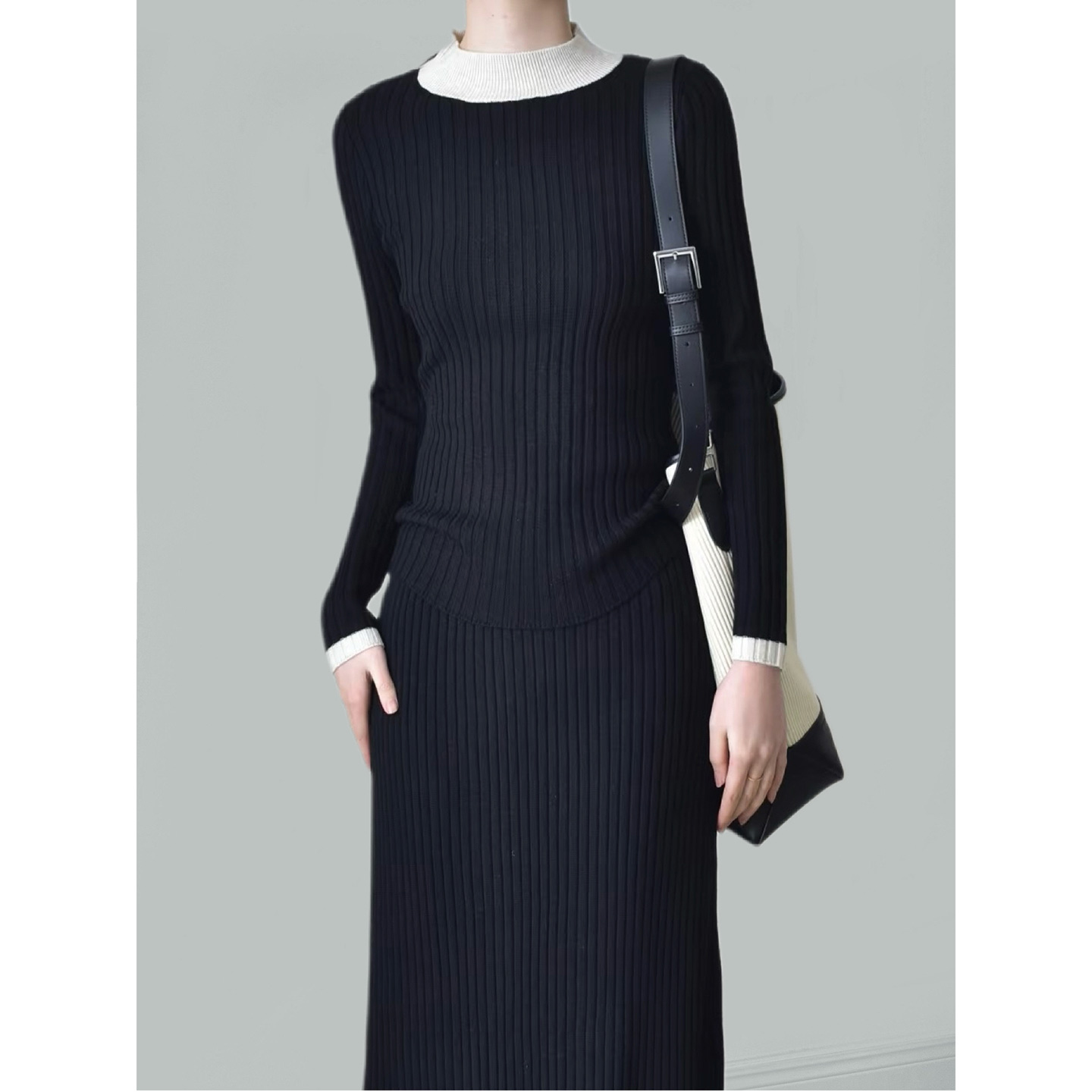 高级感秋冬季针织衫套装