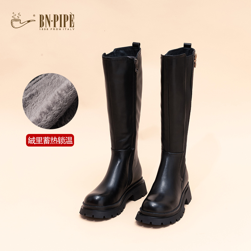 不过膝女靴黑色显瘦骑士靴百搭