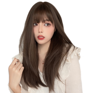 假发女长直发层次感碎发lolita洛丽塔jk日常时尚网红整顶全头套式