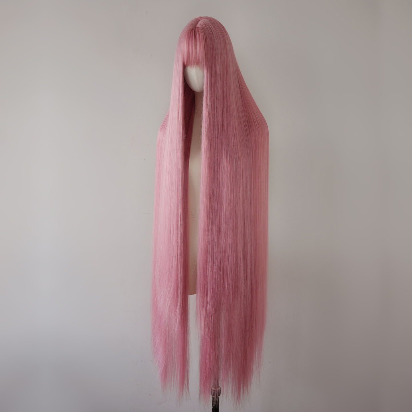 美立方粉色超长发整顶写真全头套