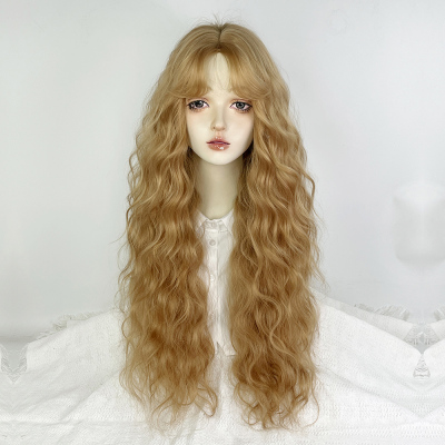 金色长卷发全头套lolita大波浪