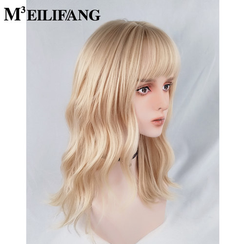 美立方白金色假发女团蛋卷头彩