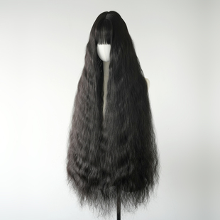 黑色超长假发女长卷发全头套1米羊毛卷日常lolita洛丽塔cos万用毛