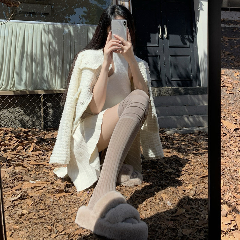 配长靴袜子女长筒袜过膝堆堆袜