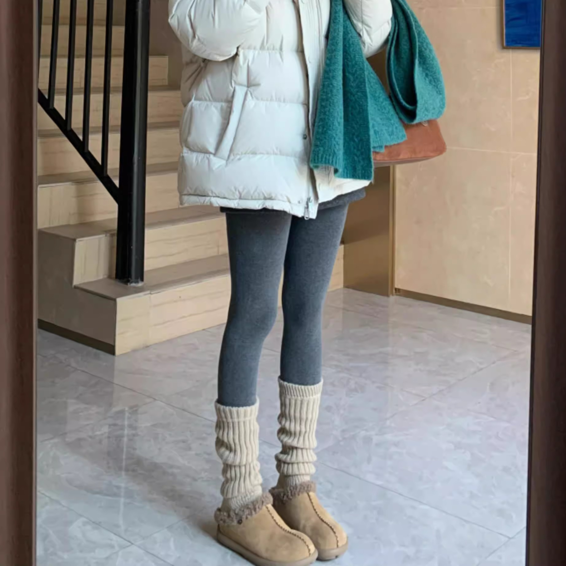 秋冬棉质保暖打底裤袜外穿高筒袜