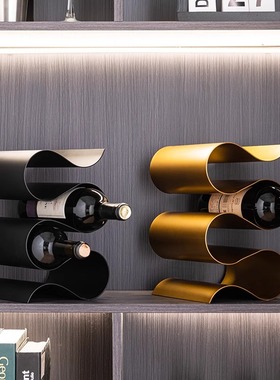 红酒架摆件轻奢高档简约现代客厅酒瓶展示架子家用大气酒柜装饰品