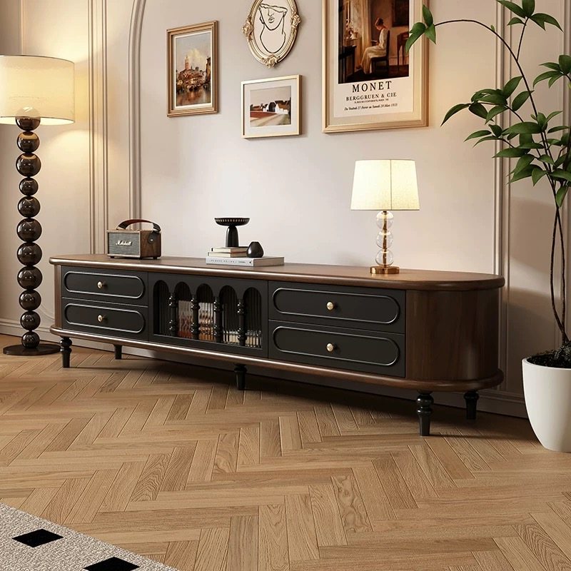 法式复古电视柜客厅家用中古风落地柜高级茶几小户型实木电视机柜,住宅家具,电视柜,淘宝优惠券,粉丝福利购,淘宝优惠卷