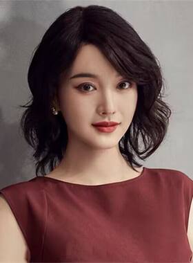 假发女中长发卷发妈妈长头发全头套式全真人发丝锁骨发真发中老年