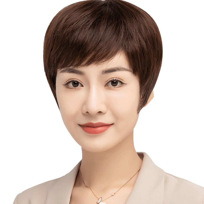 逸致真人真发短直发斜刘海