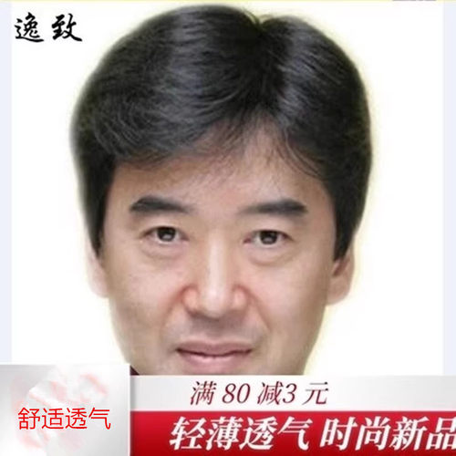 中年男士假发真发短发蓬松帅气