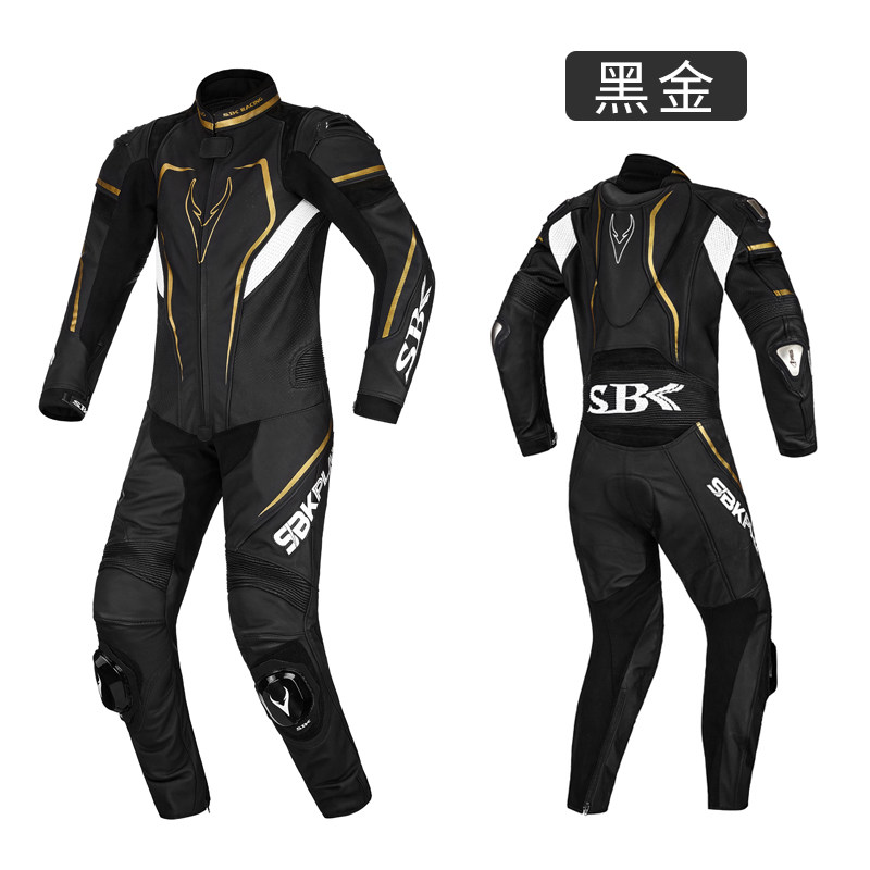 SBK连体皮衣摩托车骑行服机车皮衣男女四季赛车服套装赛道防摔衣