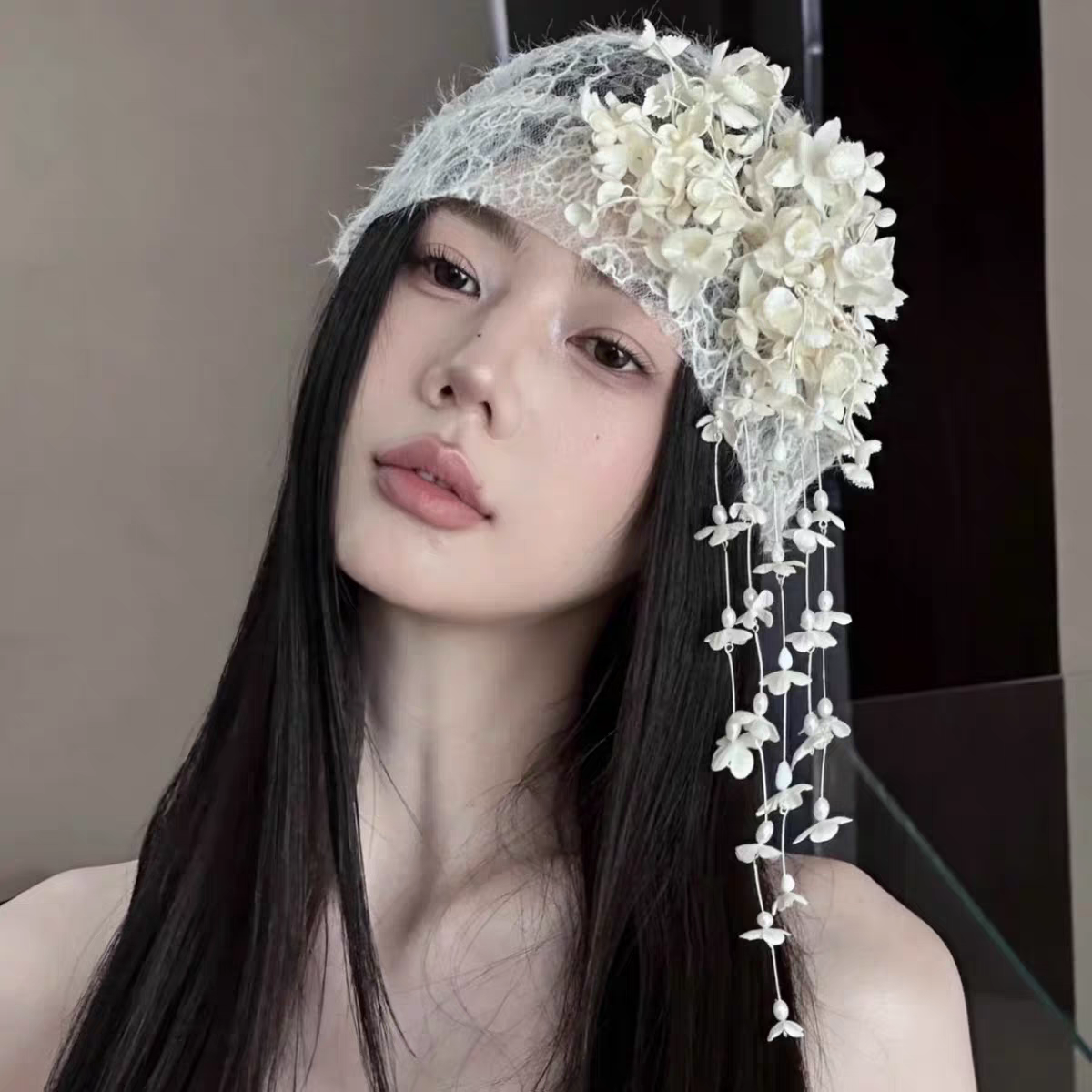 新娘结婚晨袍头饰品超仙氛围感