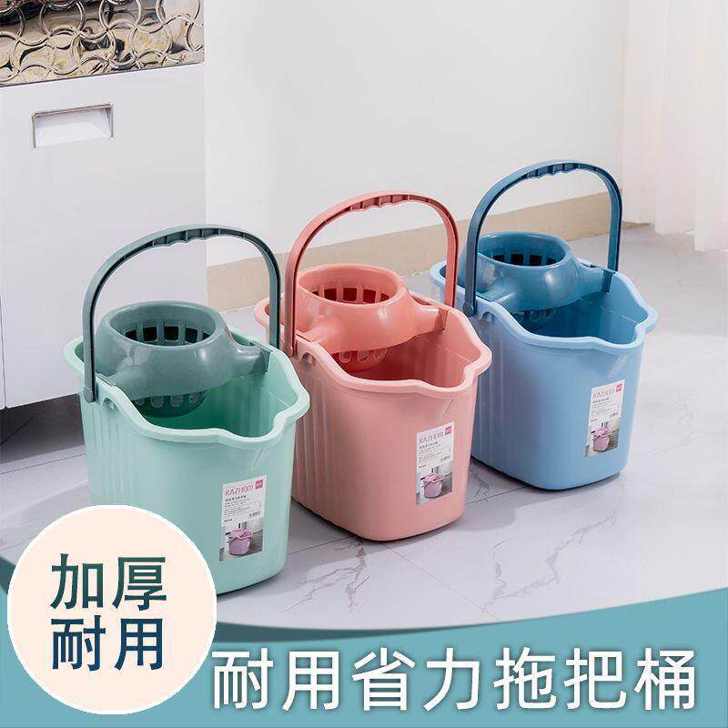 加厚大号带轮子拖地拖把桶塑料手提塑料挤水桶懒人免水洗拖地神器