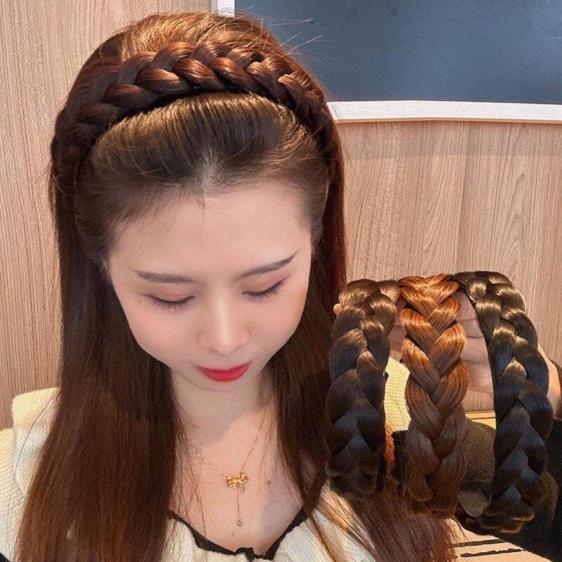 百搭艺术款假发发箍 麻花辩子纯手工编织带防滑齿头箍头饰