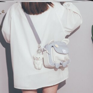 新款日系帆布儿童小包包出门包包女童可爱零钱包小女孩闺蜜斜挎包