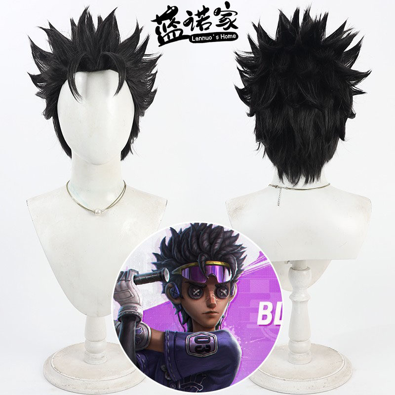 【蓝诺家】第五人格 BLK战队Ganji击球手超话cos假发美人尖深灰色