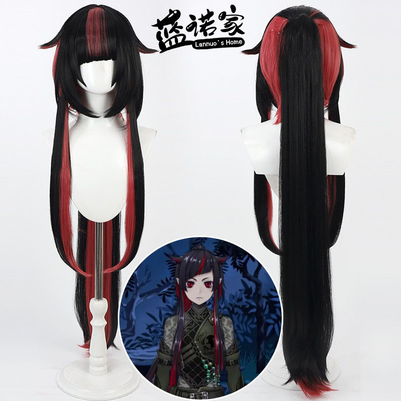 【蓝诺家】扭曲仙境Lilia 右大将的甲胄cos假发 仿真头皮分体马尾
