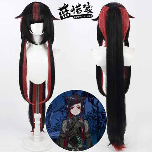 【蓝诺家】扭曲仙境Lilia 右大将的甲胄cos假发 仿真头皮分体马尾