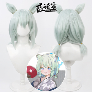 【蓝诺家】碧蓝档案 间宵时雨cos假发 仿真头皮 有同色耳朵