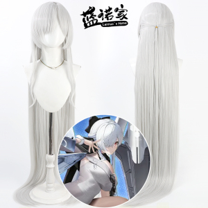 【蓝诺家】胜利女神 灰姑娘cos假发 仿真头皮 加长散发银白色