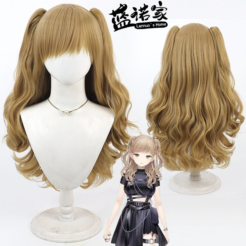 【蓝诺家】虚拟VTuber播主 修女克蕾雅cos假发分体马尾双辫子棕色
