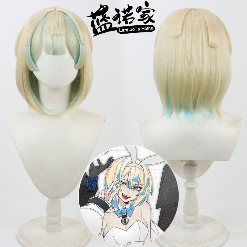 蓝诺家 彩虹社虚拟VTuber 性转绯八舞成cos假发 仿真头皮多处挑染