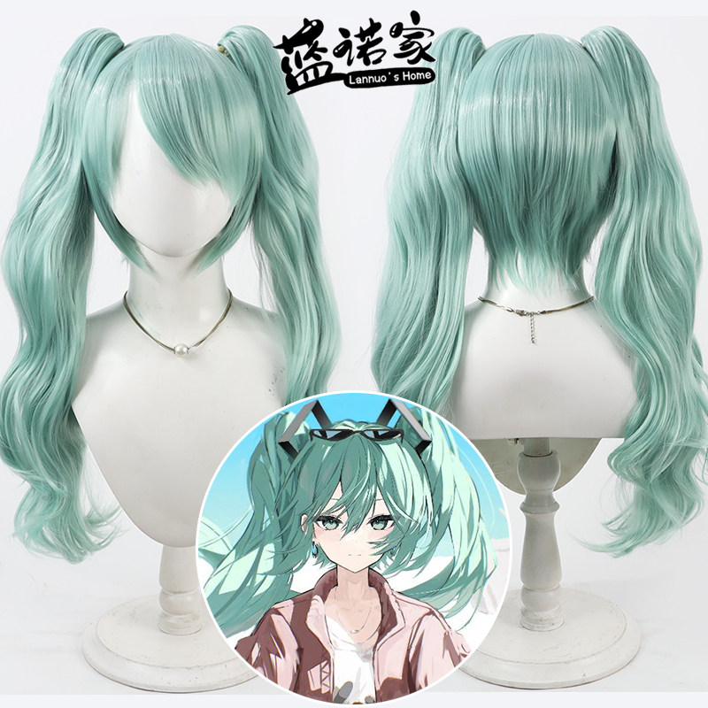 【蓝诺家】砂之惑星魔法未来丛初音miku cos假发仿真头皮分体马尾