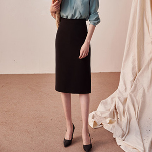 职业简约纯色中长裙 修身 黑色知性包臀高腰半身裙女2020春夏装 新款