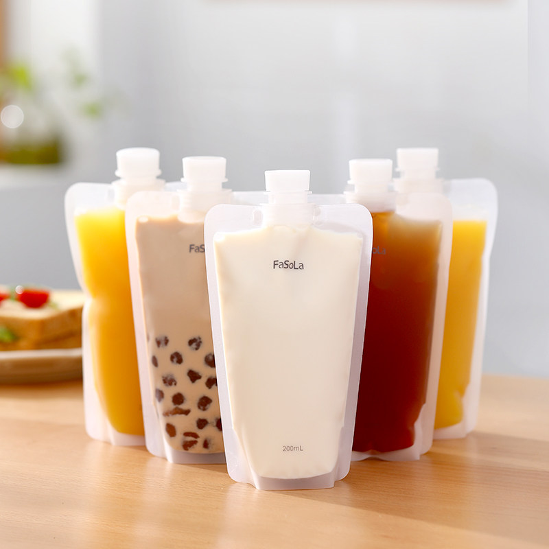 便携式豆浆袋子一次性饮料果汁奶茶中药液体自立吸嘴袋包装袋透明