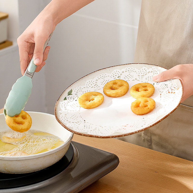 日本花边吸油纸食物专用圆形油炸烘焙烤箱烧烤厨房家用食品级垫纸