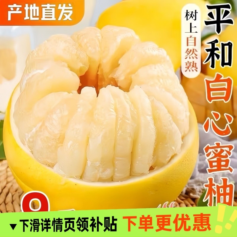 2026正宗福建漳州白心柚子9斤白肉蜜柚水果新鲜当季整箱蜜柚白柚,水产肉类/新鲜蔬果/熟食,柚子,淘宝优惠券,粉丝福利购,淘宝优惠卷
