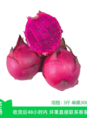 【芭芭农场兑换专享】红心火龙果3斤单果300g+